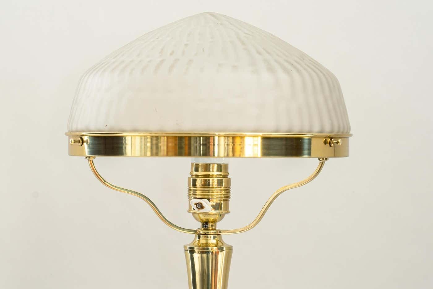 Art Deco Table Lamp With Original Glass Shade Around 1920s photo furniture