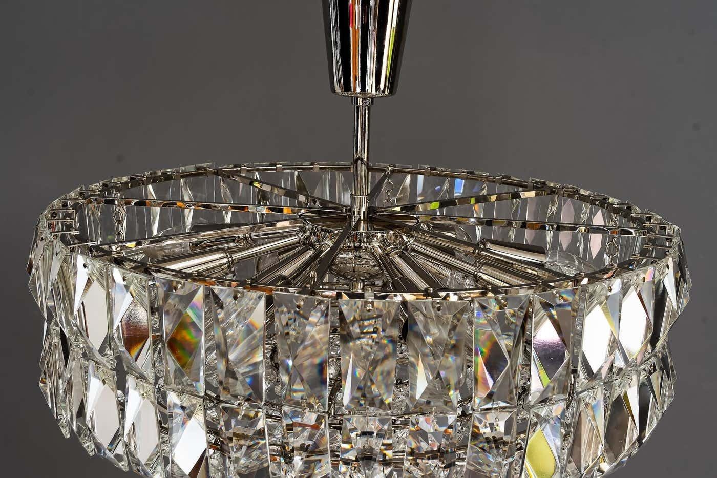Bakalowits Nickel Crystal Chandelier, Circa 1950s, ''We Have A Second One'' photo for sale