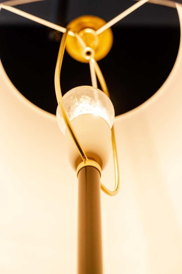 Lighting Two Kalmar Floor Lamps Around 1950s With Fabric Shades photo