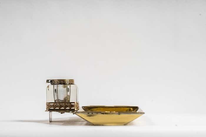 photo buy Art Deco Inkwell With Original Inkwell Glass, Vienna, Around 1920s