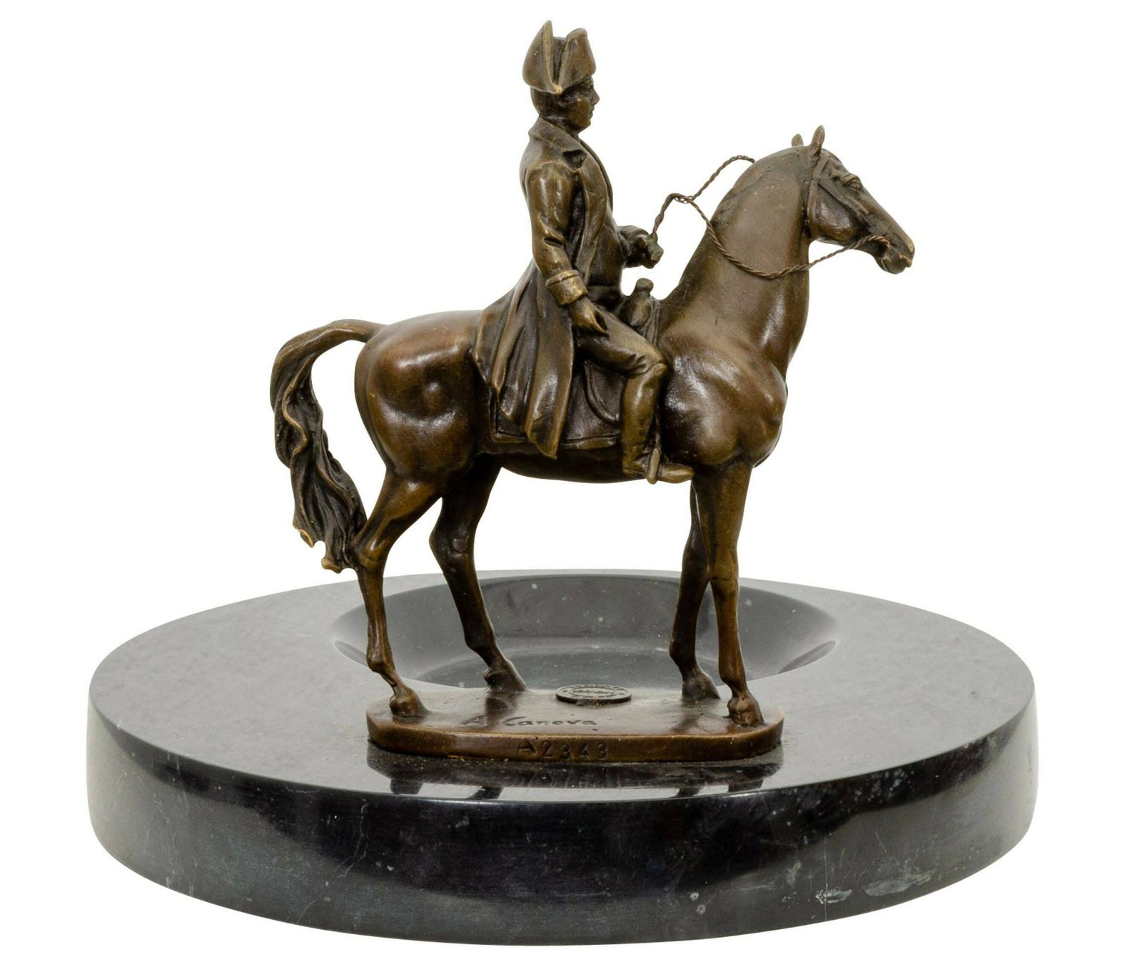 Bronze Napoleon Sign.A.Canova On Business Card Tray Ashtray 1980