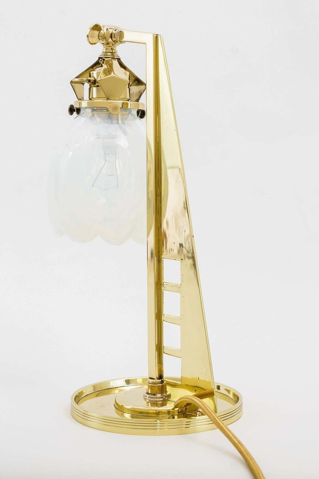 Rare Jugendstil Table Lamp With Original Opaline Glass Shade Vienna Around 1910 photo furniture