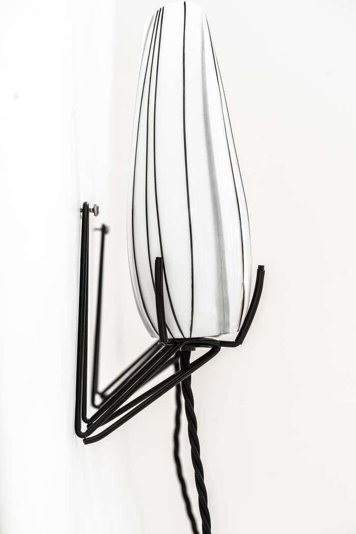 Two Wall Lamps With Original Glass Shades Vienna Around 1960s photo Lighting