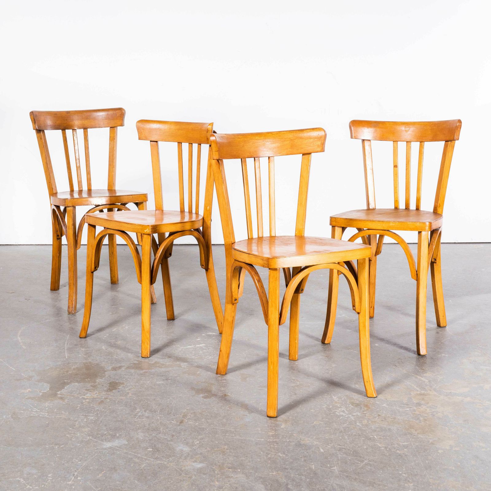 1950’s Baumann Honey Tri Back Dining Chair – Set Of Four