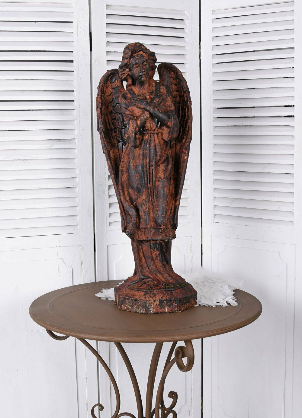 Sculpture Of An Angel Decorative Figure On A Patinated Monument , Garden Deco photo furniture