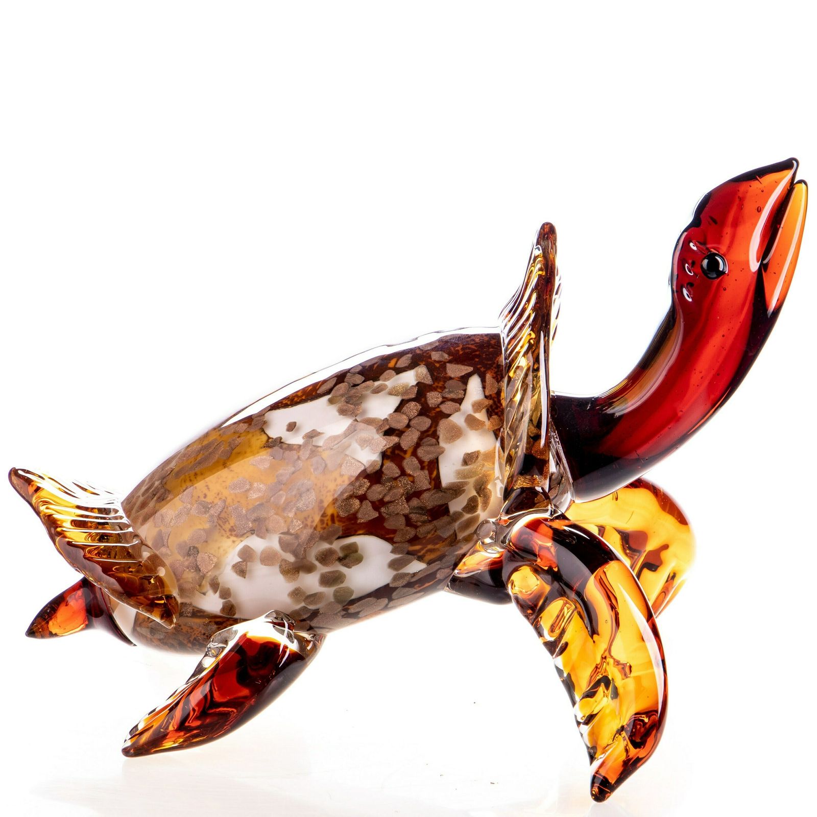 Exclusive A Bronze Glass Turtle Figurine In Murano Style Made By Hand In The Style Of Venetian Murano Glass