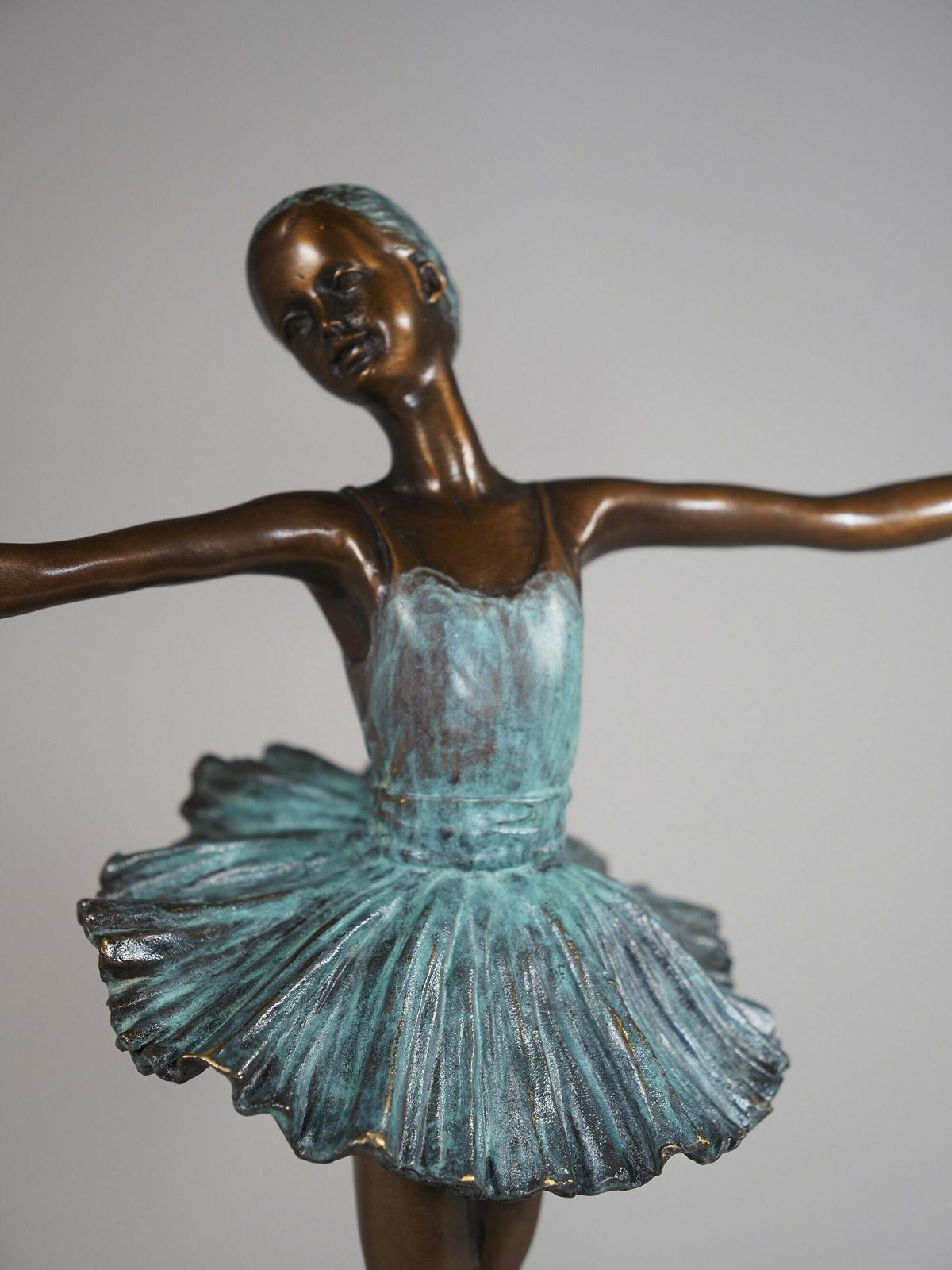Bronze Sculpture Dancer Ballet Antique Style Bronze Figure Statue, Signed Mila, Limited Edition photo vintage
