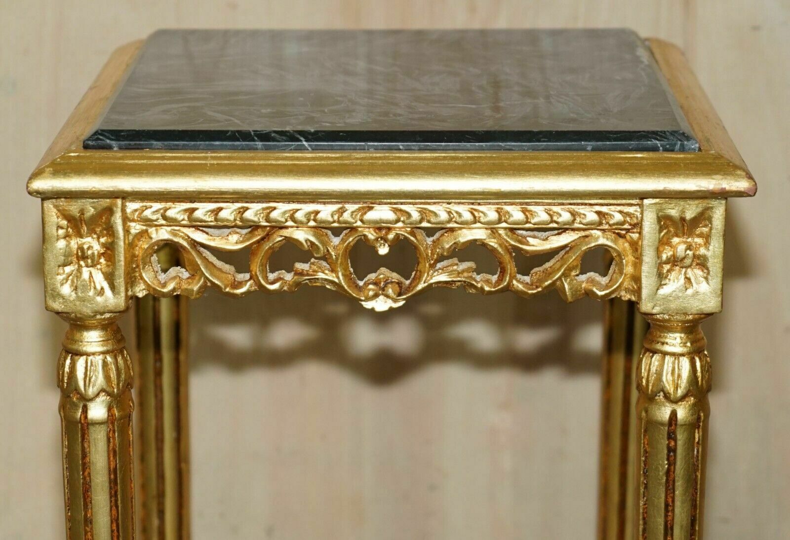 Pair Of Italian Circa 1880 Gold Giltwood Marble Topped Side End Lamp Wine Tables photo 1950.0