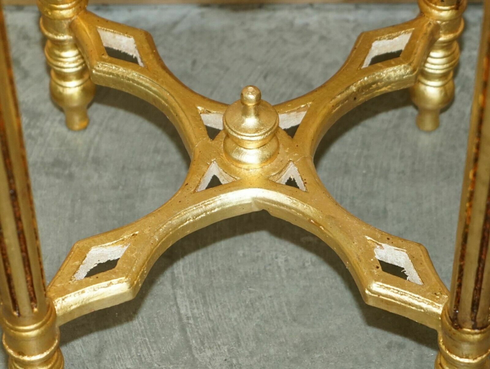 photo furniture Pair Of Italian Circa 1880 Gold Giltwood Marble Topped Side End Lamp Wine Tables