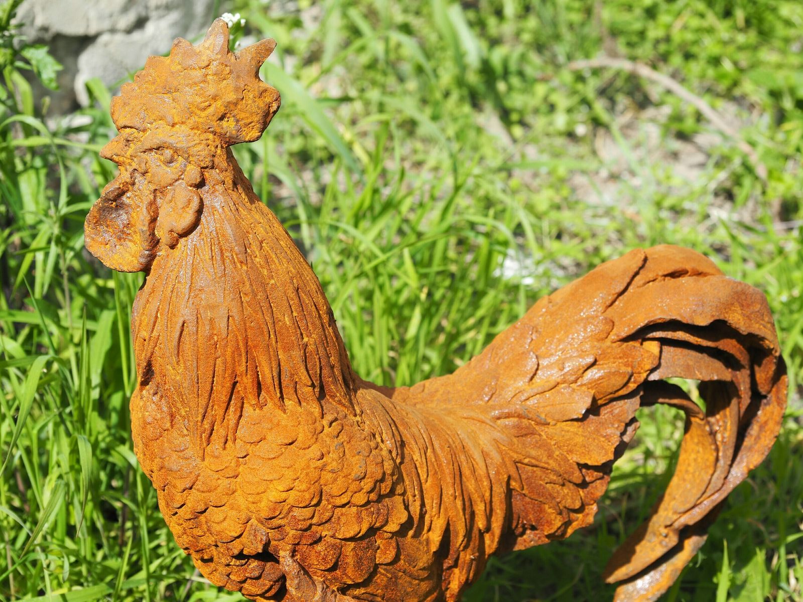photo for sale Large Cast Iron Rooster   Garden Statue   Cast Iron Garden Sculptures