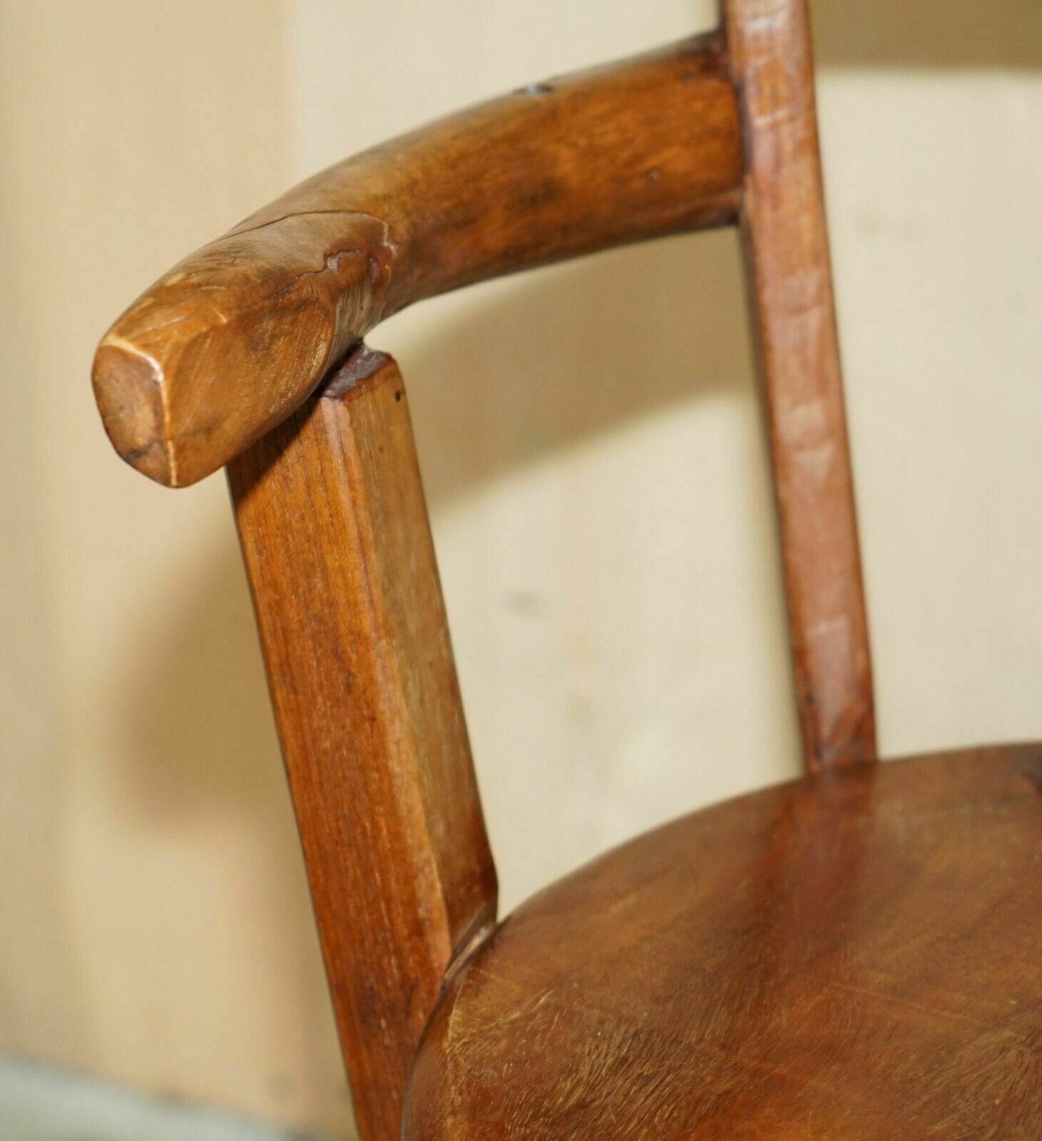 Primative Antique Circa 1760 Carthorse Wheel Remade Into A Captains Swivel Chair photo buy