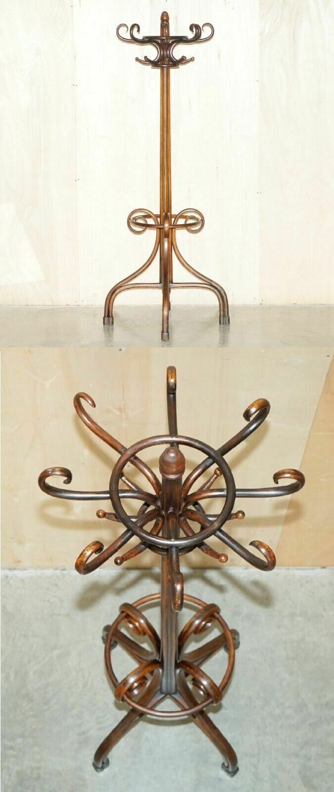 Antique Original Late Victorian Circa 1880 Thonet Bentwood Coat Rack Stand