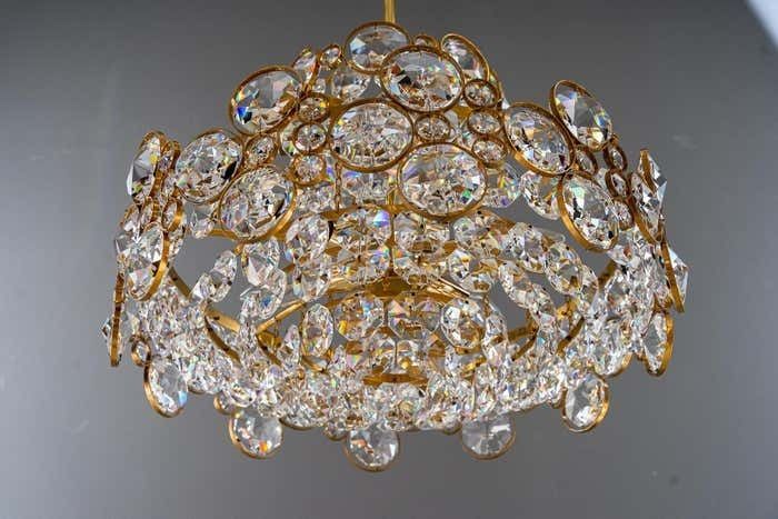 photo furniture Crystal Glass "Palwa" Chandelier Around 1970s