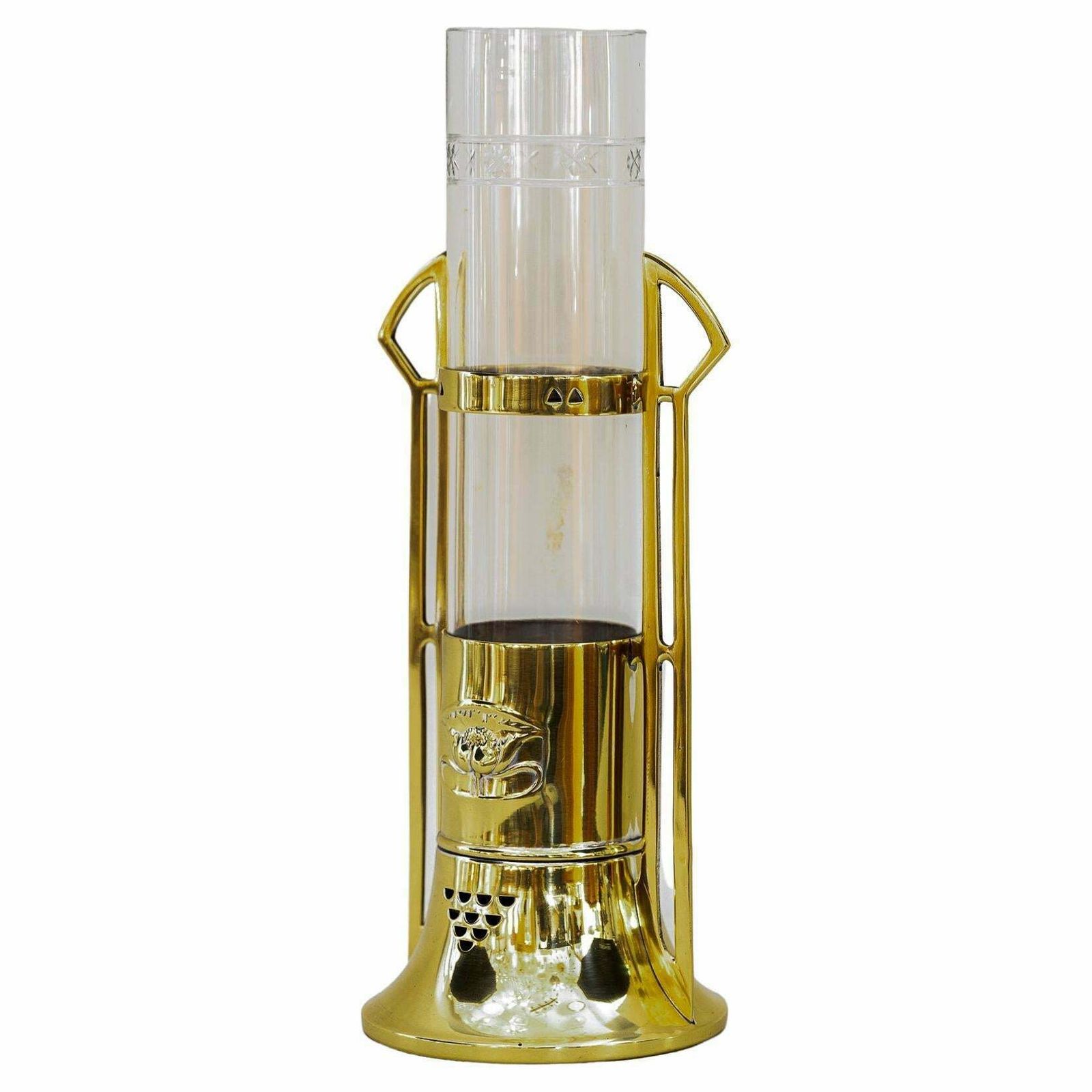 Jugendstil Glass Vase With Holder By Argentor Vienna Around 1910