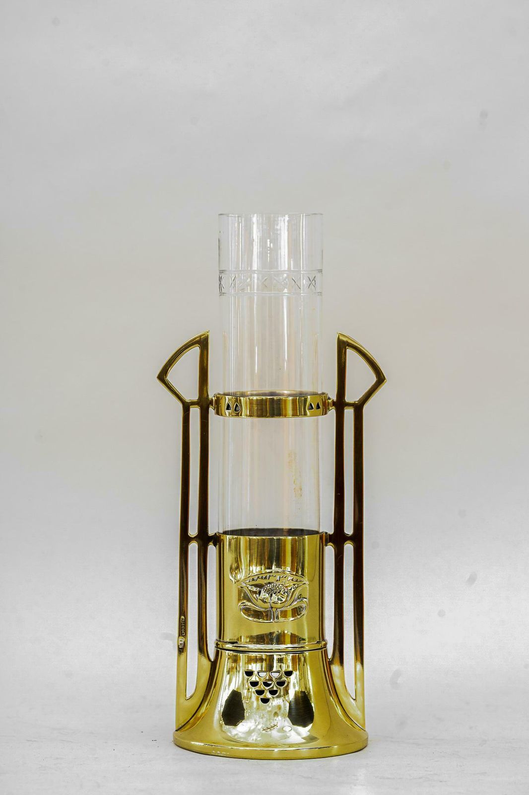 Jugendstil Glass Vase With Holder By Argentor Vienna Around 1910 photo furniture