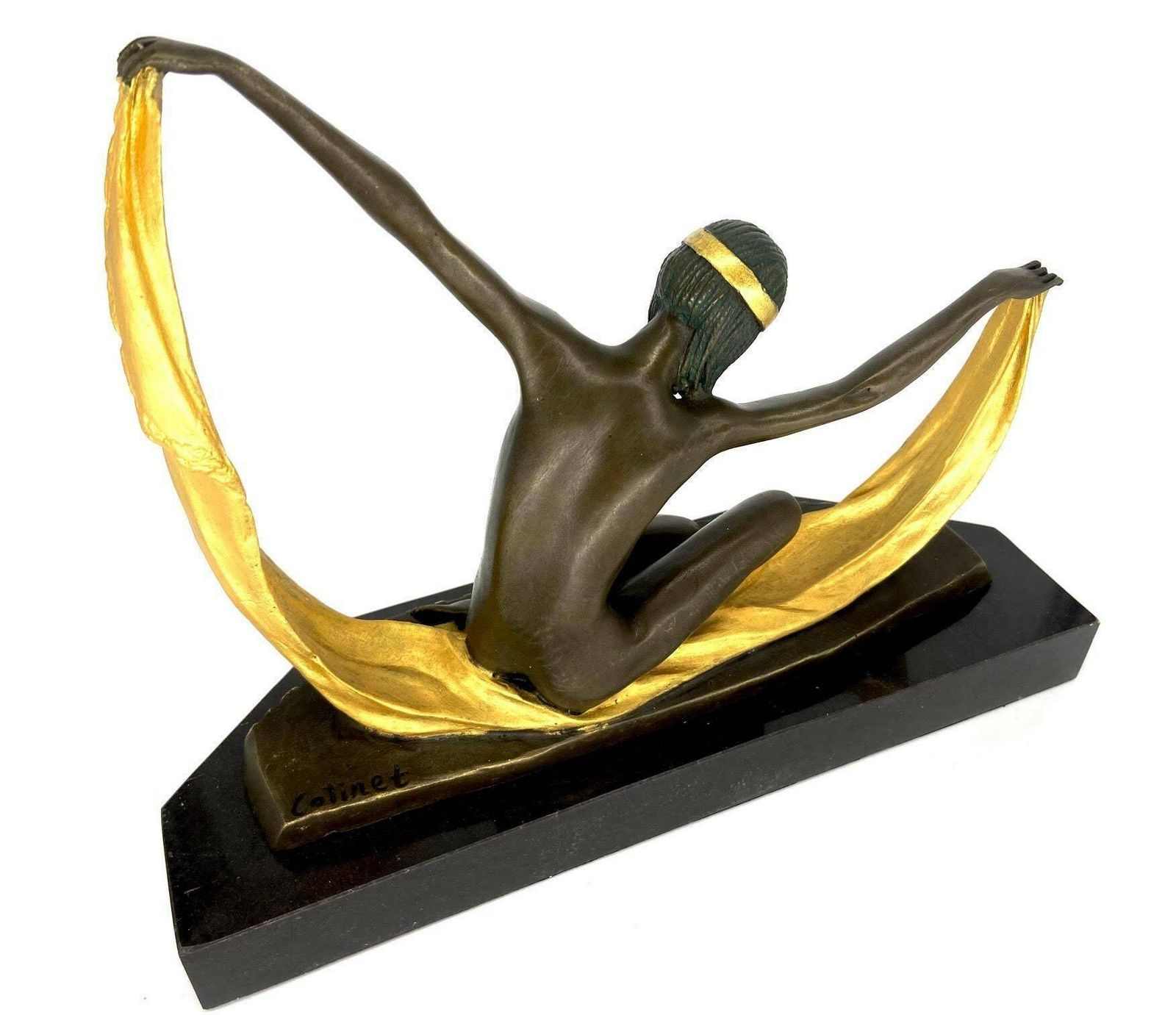 Handmade Bronze Claire J.R. Colinet   Figure Of The Egyptian Goddess, Isis photo for sale