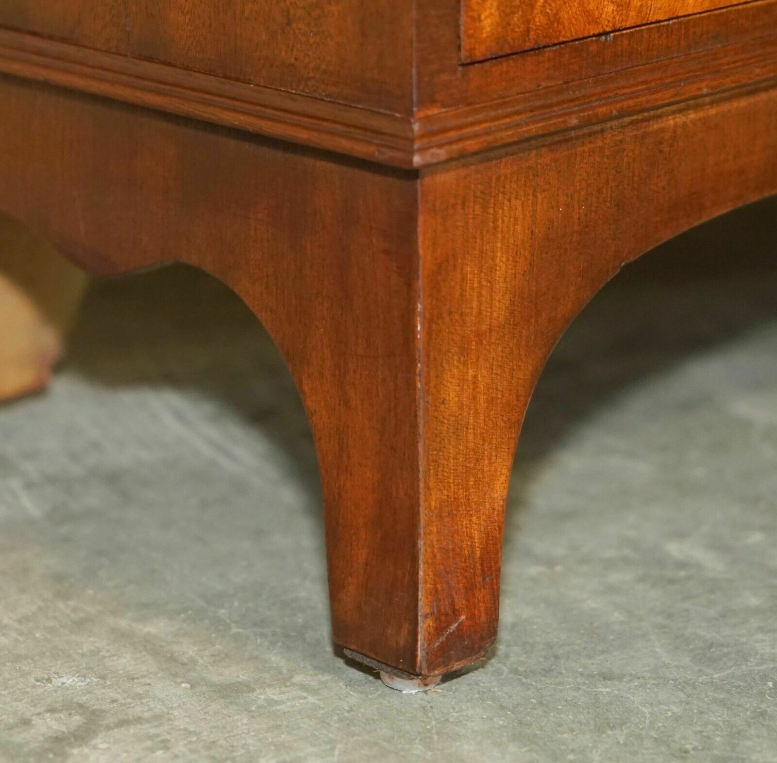photo for sale Stunning Pair Of Flamed Mahogany Dwarf Waterfall Open Library Bookcases Cupboard