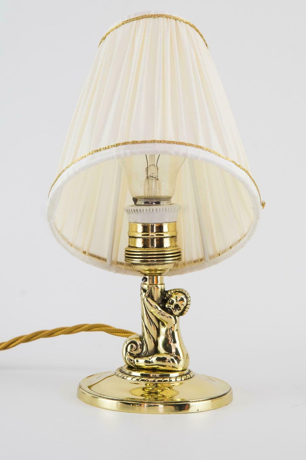 2 Art Deco Table Lamps With Shades, Vienna, Circa 1920s photo Lighting