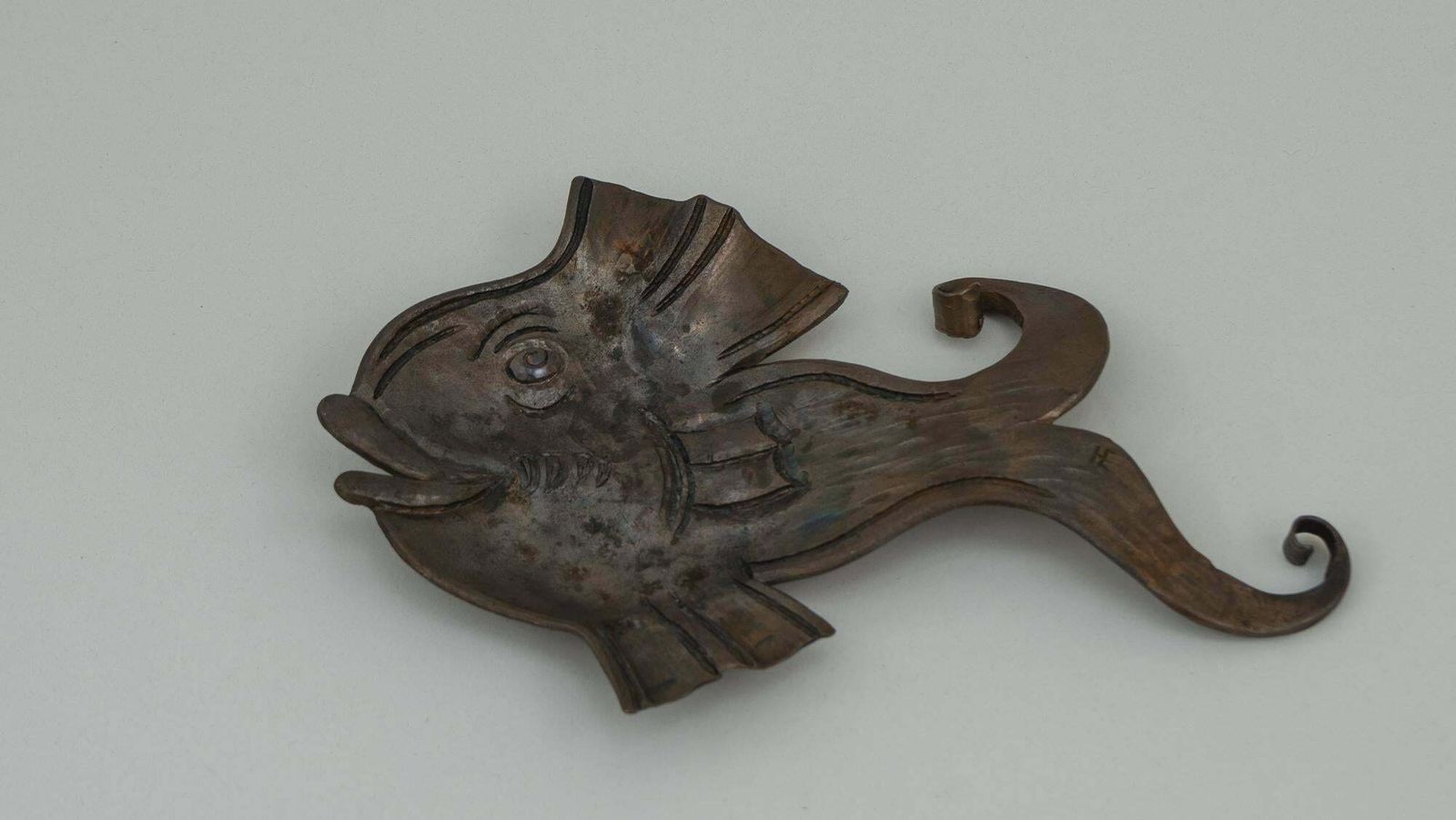 Forged Iron Ashtray In Shape Of A Fish, Vienna, Circa 1960s photo for sale