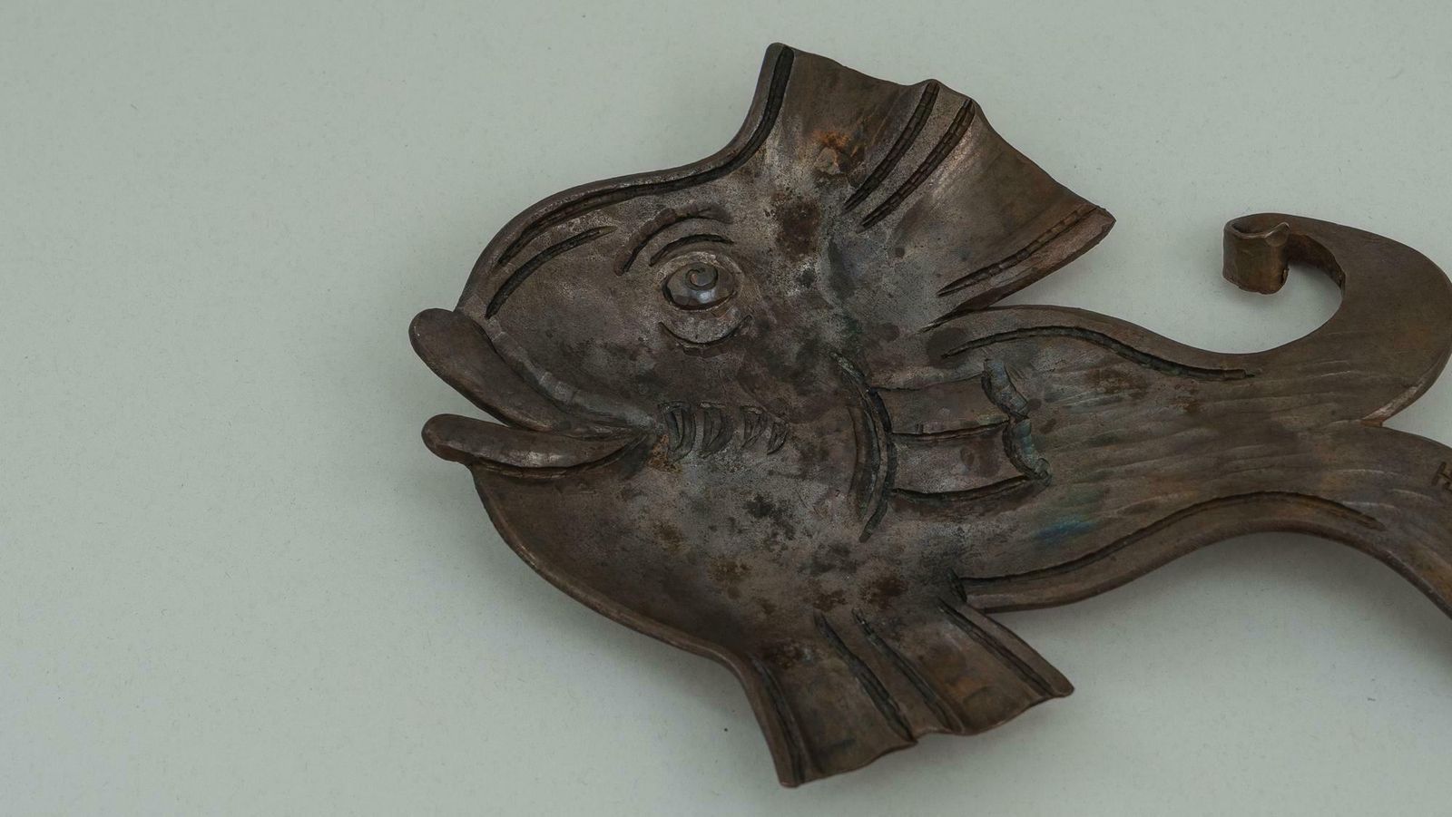 photo buy Forged Iron Ashtray In Shape Of A Fish, Vienna, Circa 1960s