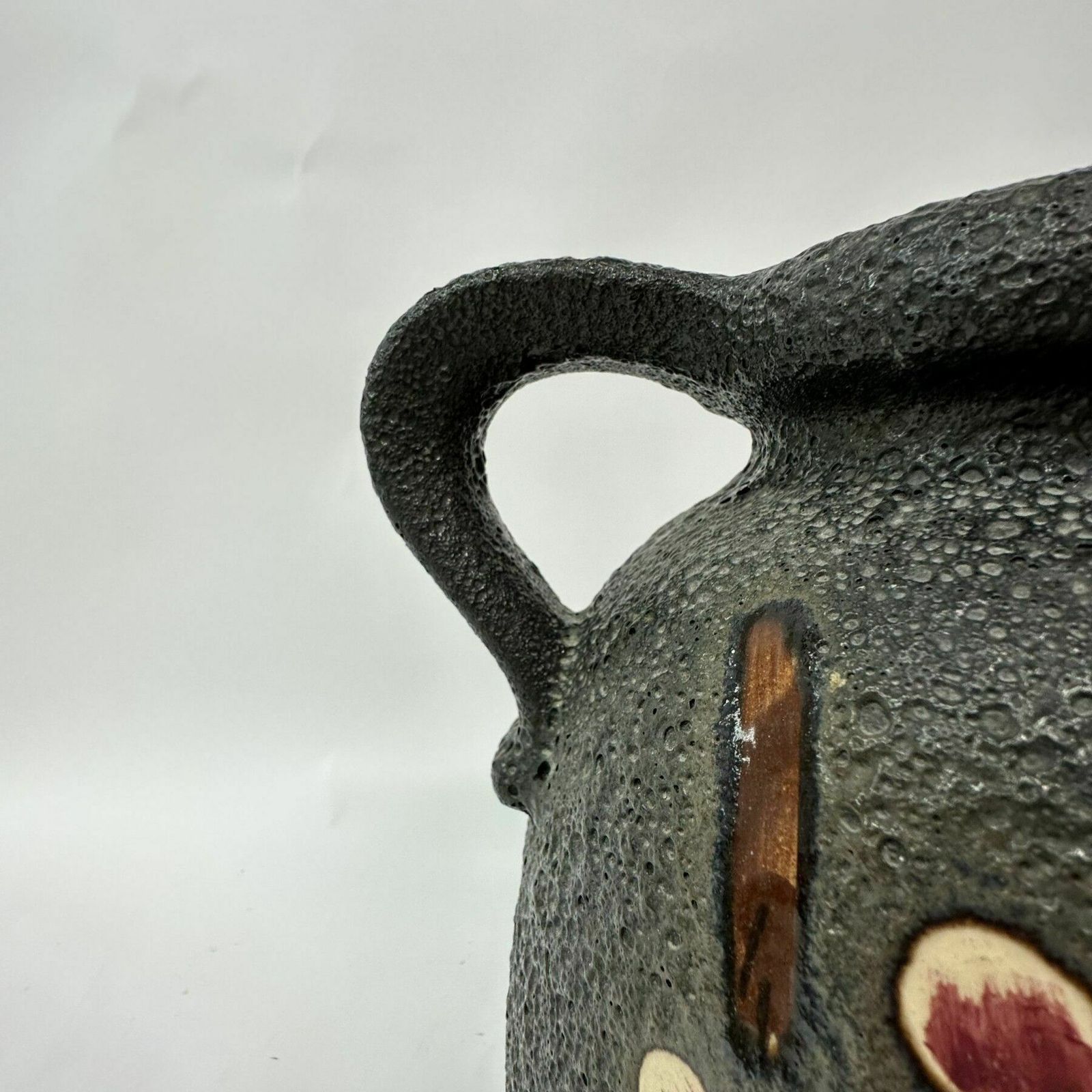 Mid Century Design Keramieken Scheurich Vaas Met Bloesemmotief, Jaren 1970 photo Woonaccessoires