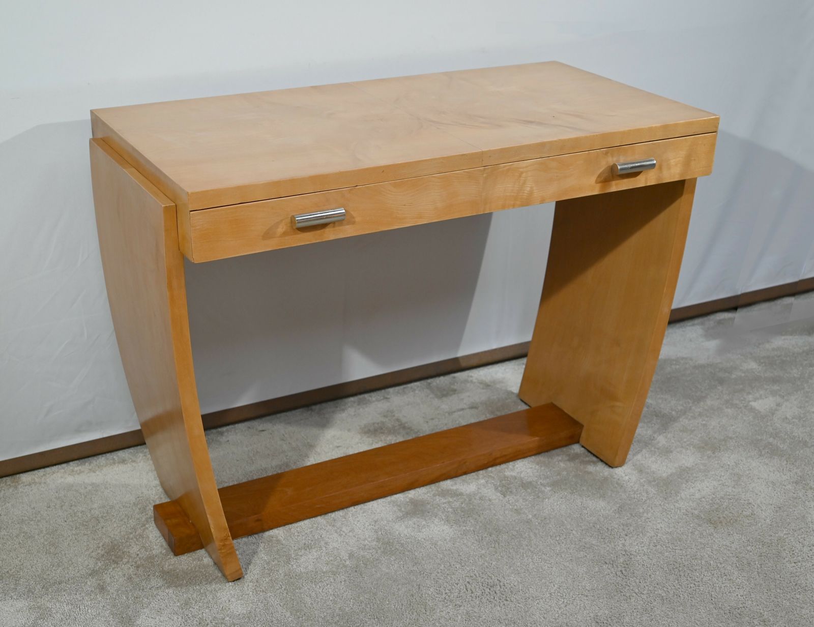 Console Or Small Desk In Sycamore Art Deco 1940 photo furniture