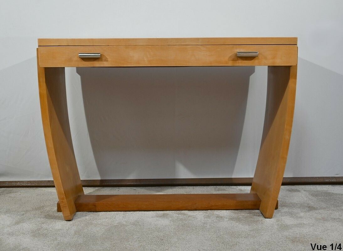 Console Or Small Desk In Sycamore Art Deco 1940 photo 3522.6