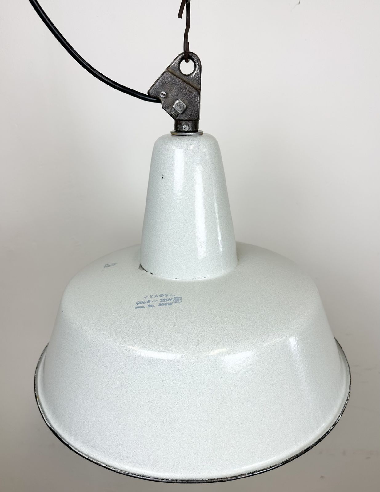 Large Industrial Grey Enamel Factory Pendant Lamp From Zaos, 1960s, 8x photo buy