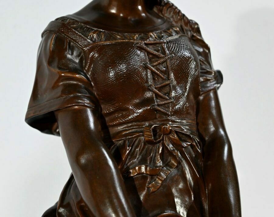 photo furniture Bronze The Young Girl With A Broken Pitcher Signed Jb.Germain  Late 19th Century