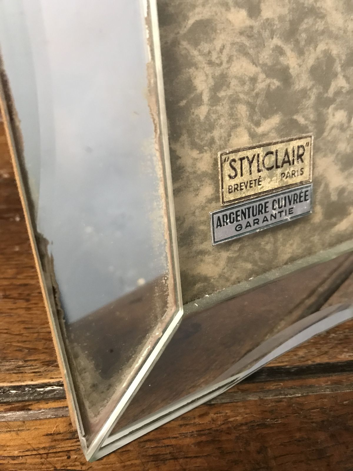 Art Deco French Mirrored Picture Frame photo furniture
