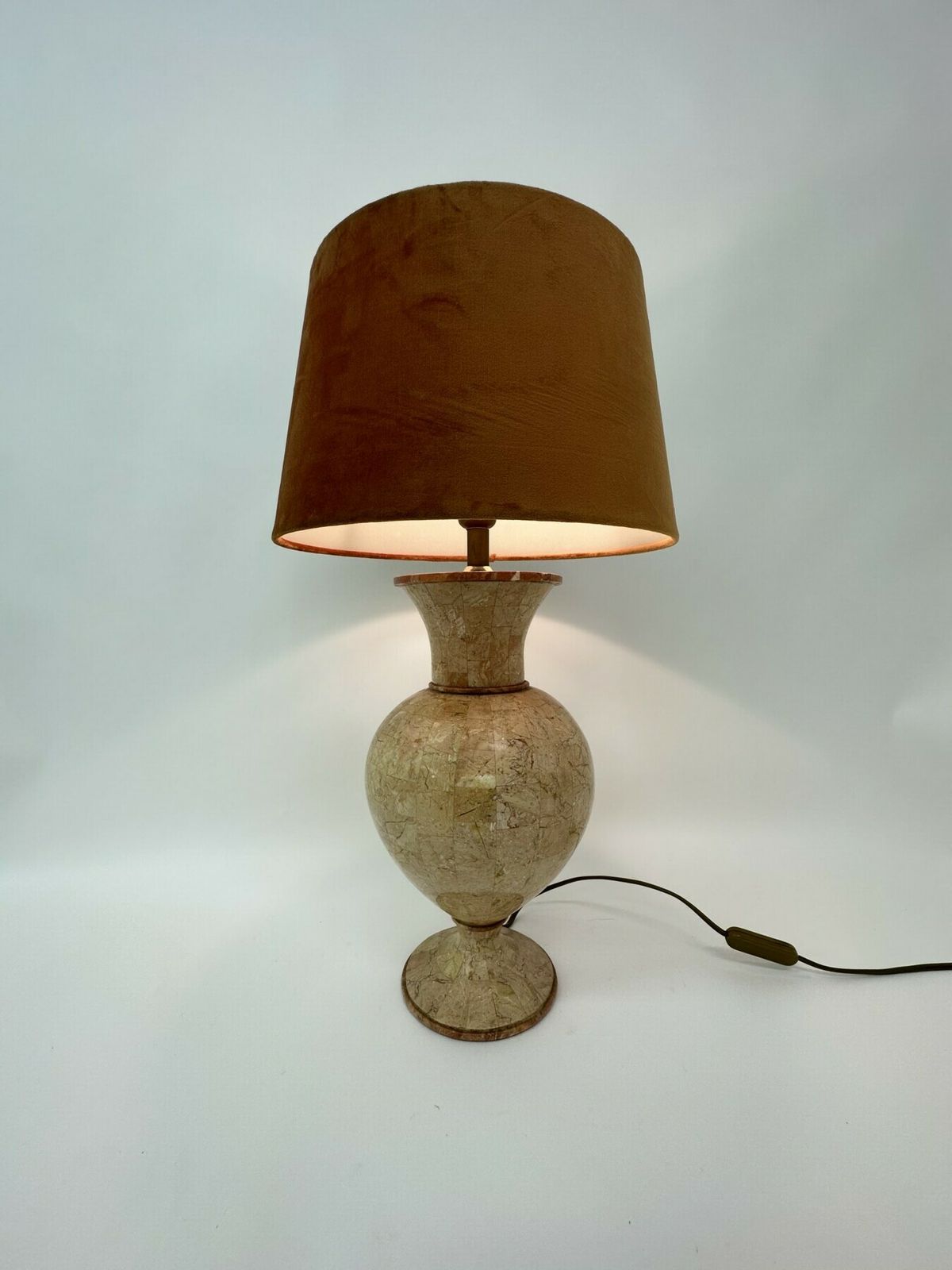 Vintage Tessellated Marble Tafellamp Van Maitland Smith, Ca. Jaren 1970 photo for sale