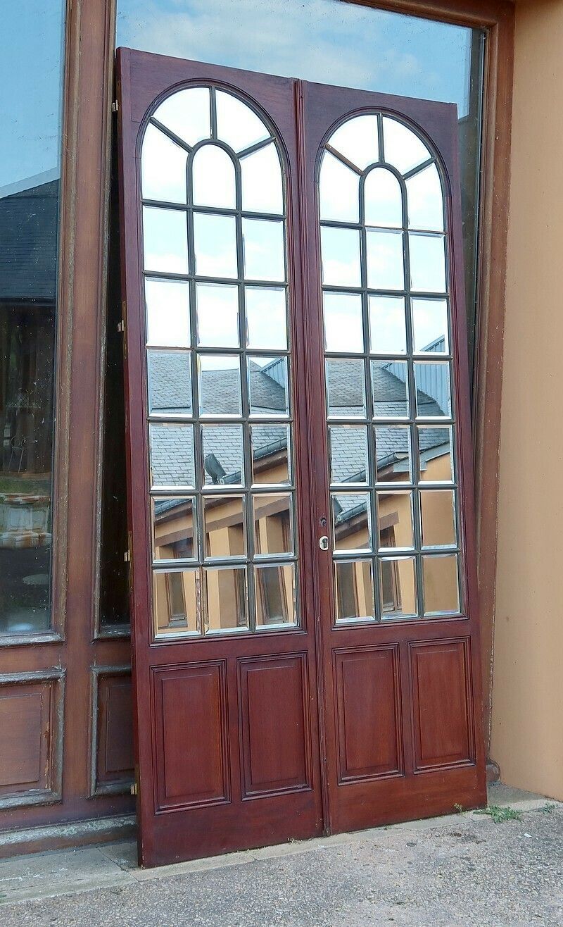 Mahogany Double Door Mirrors, Château Du Val De Loire – Late 19th Century photo furniture
