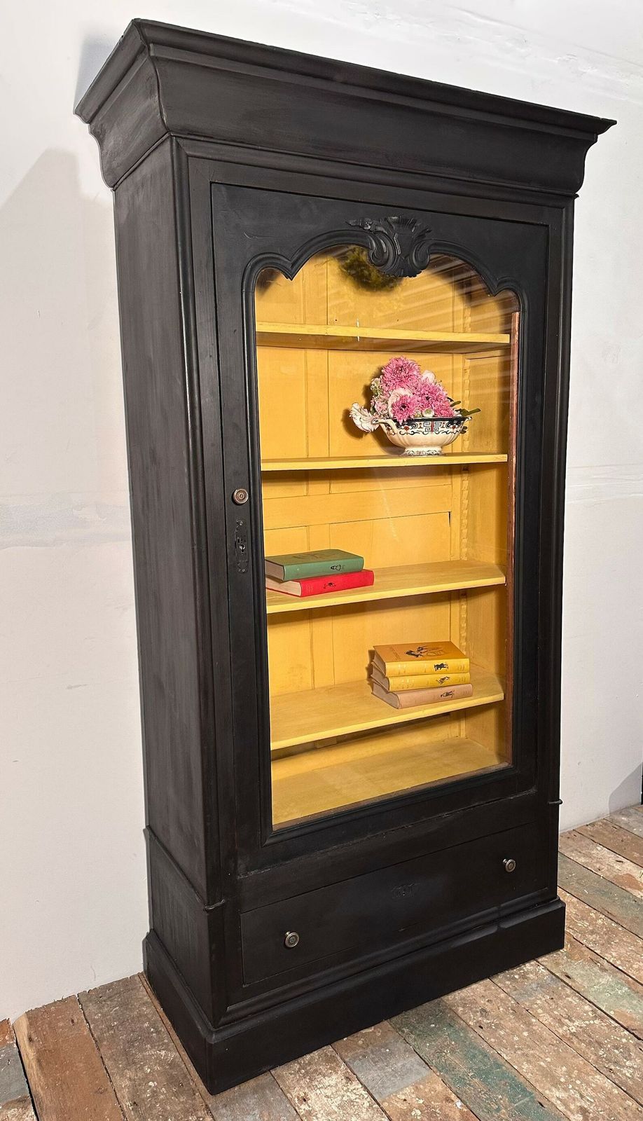 Antique Belgian Louis Phillippe Glazed Bibliothèque Overpainted In Annie Sloan C.1840 photo furniture