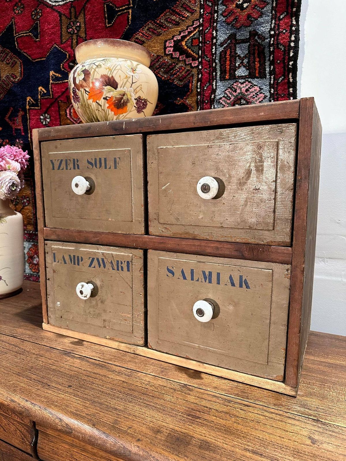 Antique French Country Spice Drawer / Workshop Drawers C.1900 photo for sale