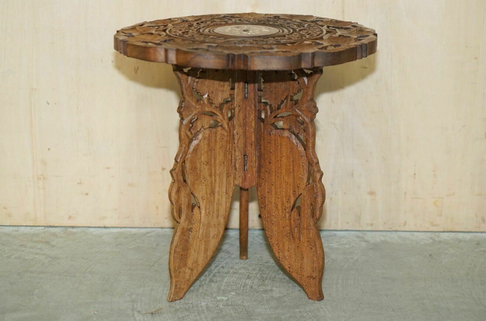 Liberty's Carved Burmese Antique Octagonal Side End Wine Folding Table Liberty photo furniture