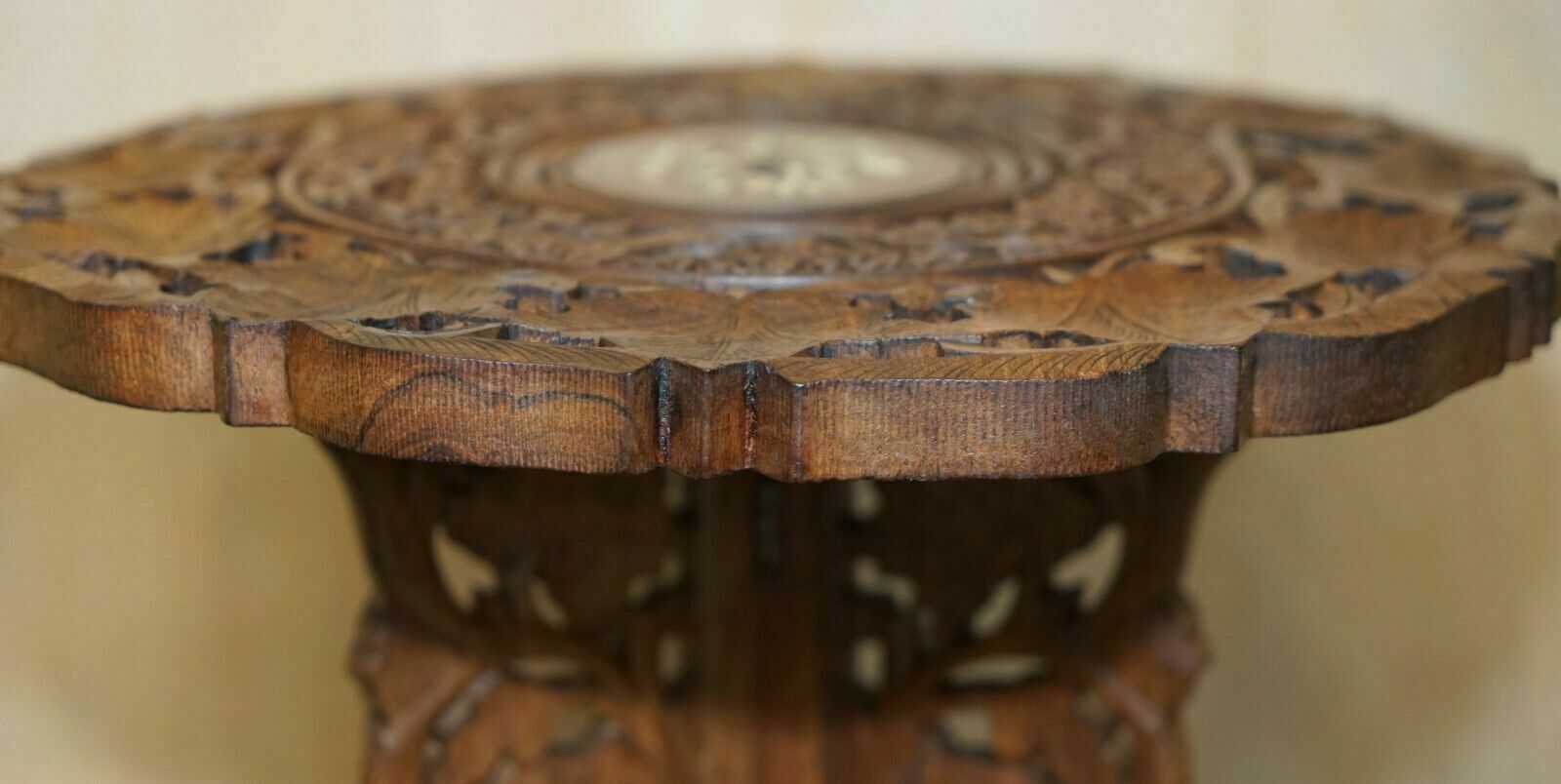 Liberty's Carved Burmese Antique Octagonal Side End Wine Folding Table Liberty photo 650.0