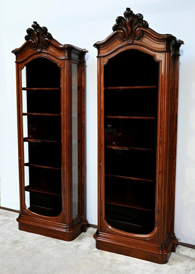 Rare Pair Of Property Showcases In Mahogany, Napoleon III Style   2nd Part Of The 19th Century photo for sale