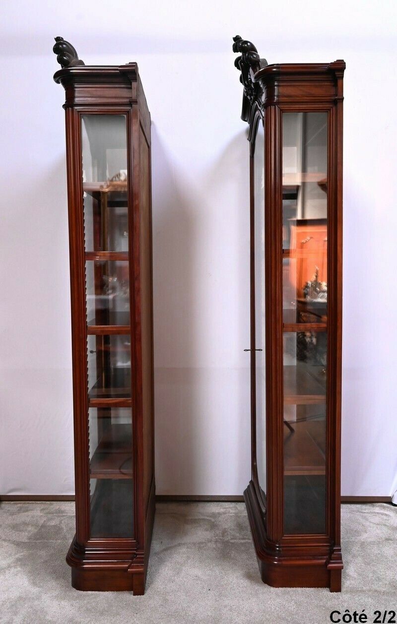 photo buy Rare Pair Of Property Showcases In Mahogany, Napoleon III Style   2nd Part Of The 19th Century