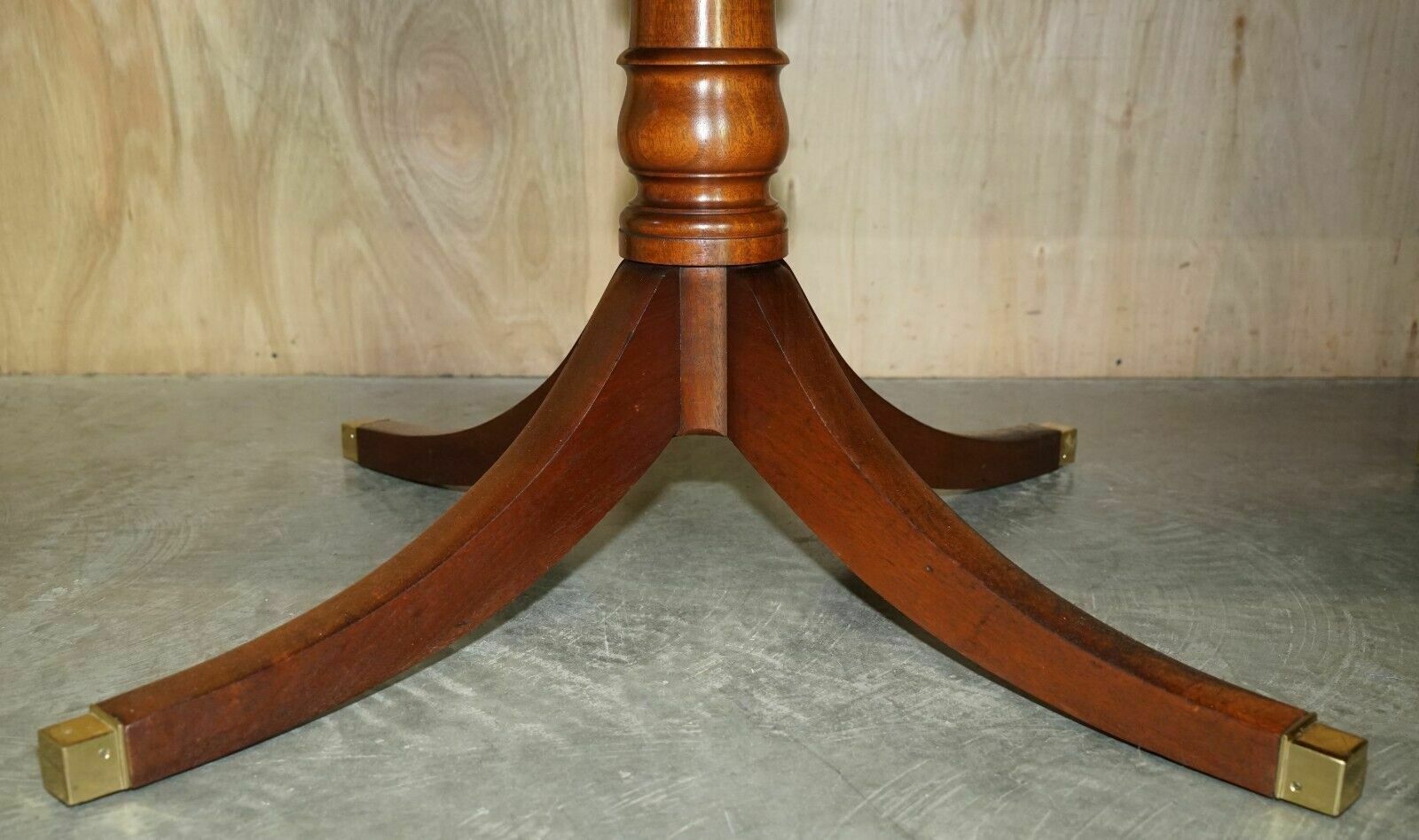 Flamed Mahogany 8 12 Person Extending Dining Library Table Green Leather Top photo vinterior