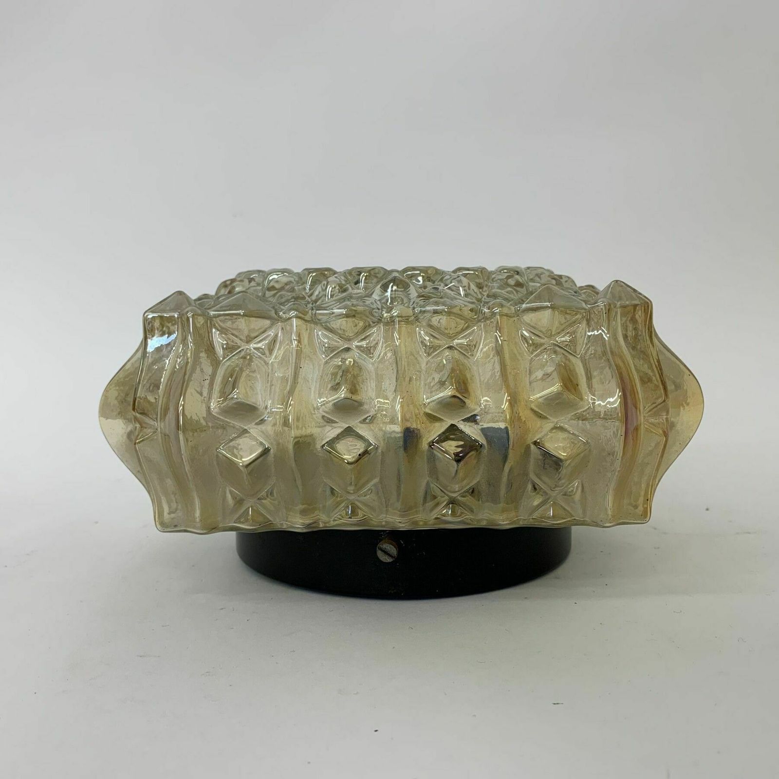 Mid Century Design Glazen Plafond  / Wandlamp, Jaren 1970 photo for sale
