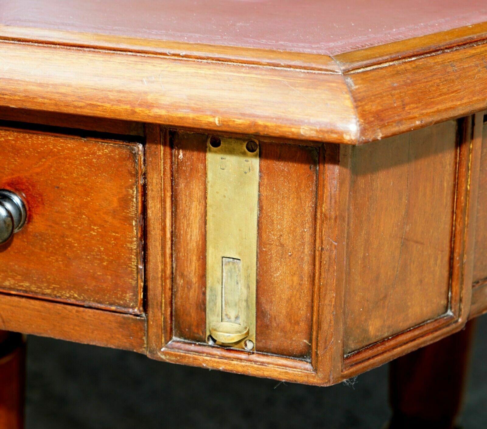 Massive Antique George III 1780 Mahogany Library Desk Table George Rex Locks photo vinterior
