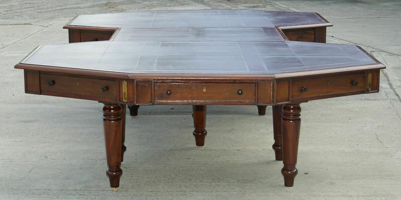 photo buy Massive Antique George III 1780 Mahogany Library Desk Table George Rex Locks