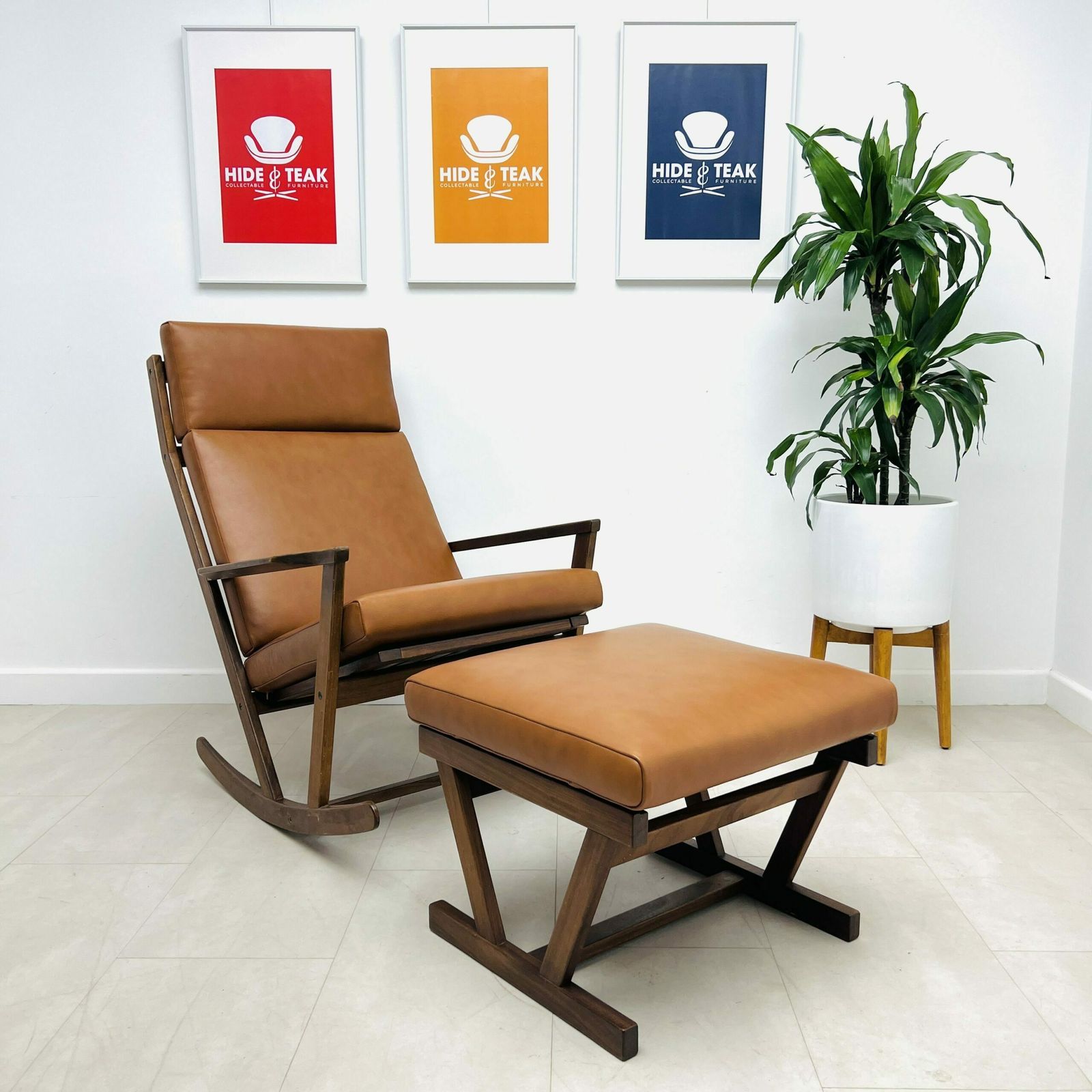 Danish Rocking Chair & Stool By Poul Volther
