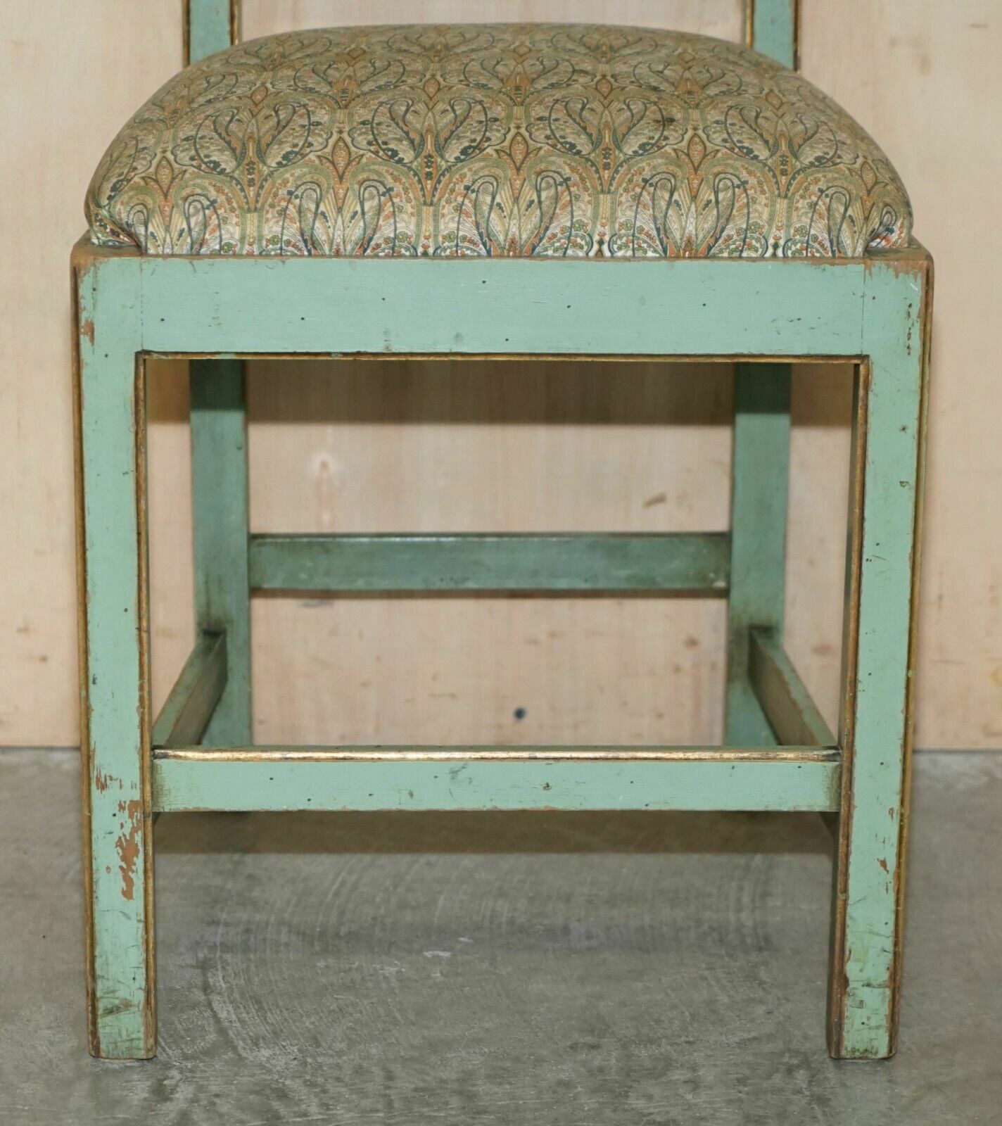 Pair Of Antique Original Paint French Country Chairs Inc Liberty's London Fabric photo vintage