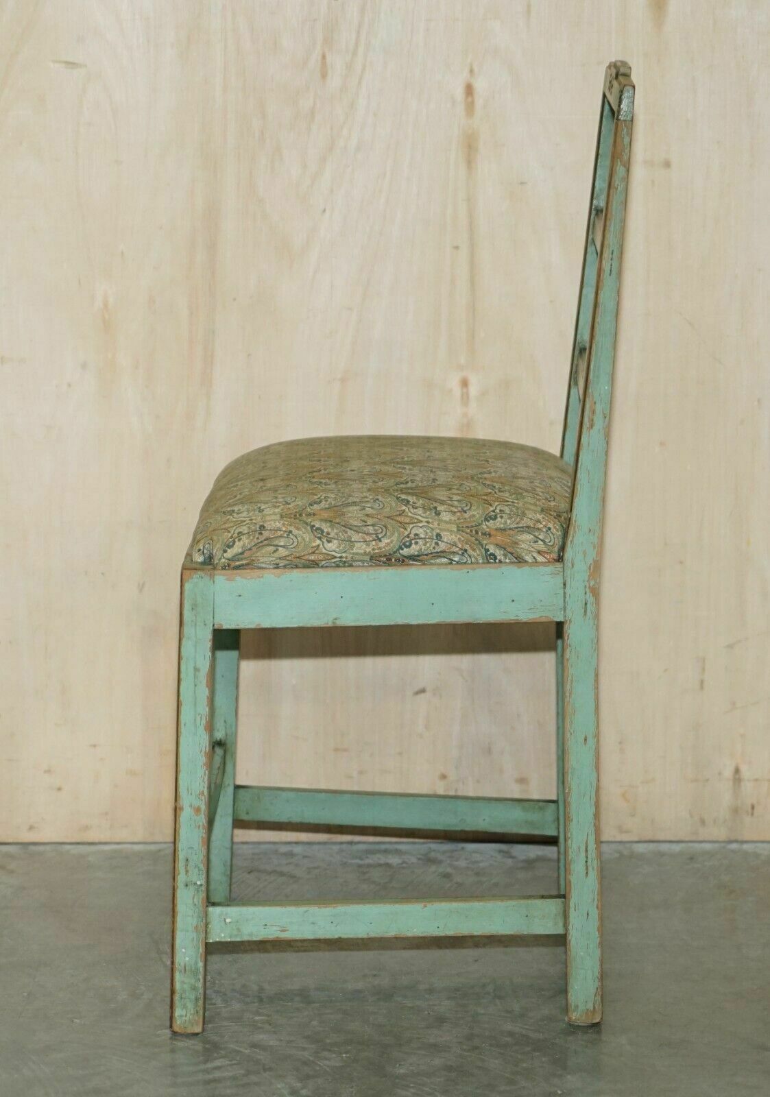 photo vintage Pair Of Antique Original Paint French Country Chairs Inc Liberty's London Fabric