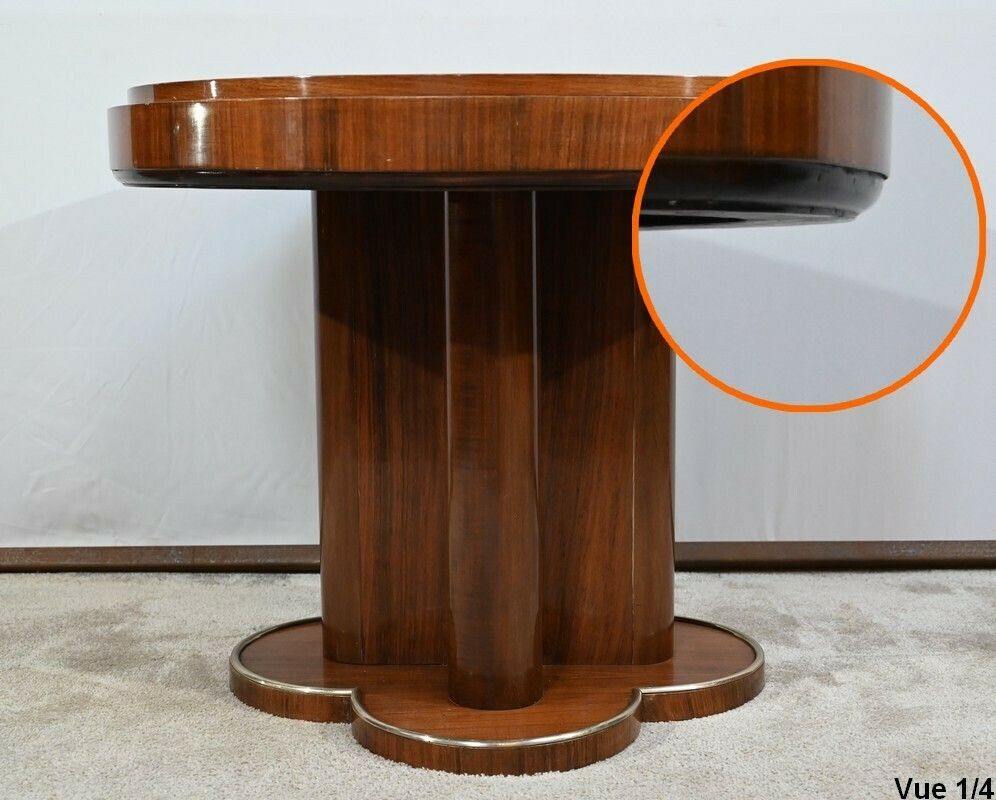 Mahogany Pedestal Table, Attributed To J.Leleu, Art Deco – 1940 photo vintage