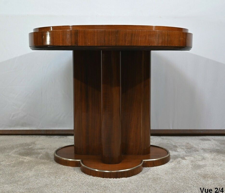 photo buy Mahogany Pedestal Table, Attributed To J.Leleu, Art Deco – 1940