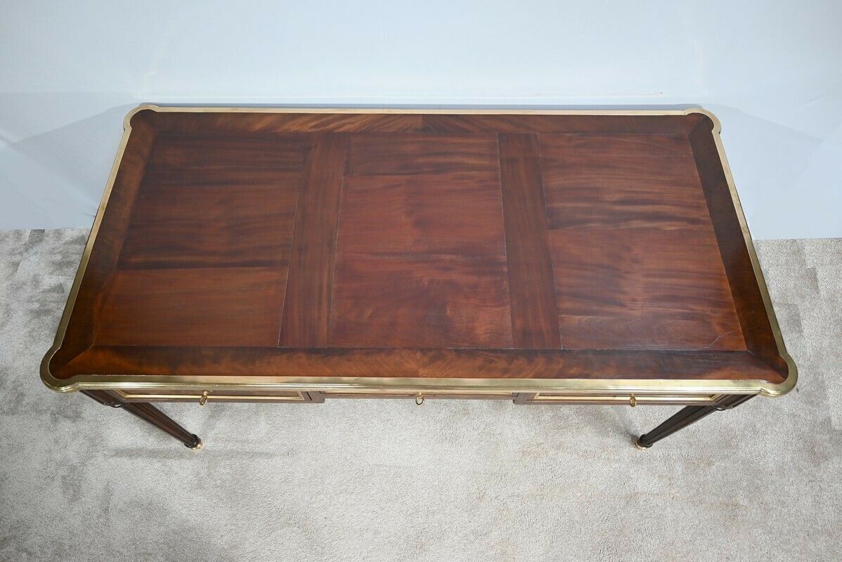 Mahogany Bureau Plat, Louis XVI Style   1st Part Of The 19th Century photo 5337.46