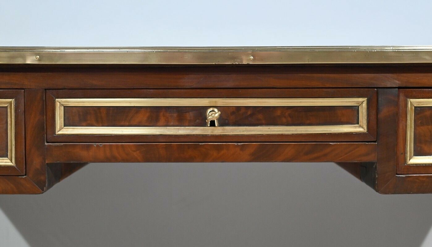 Furniture Mahogany Bureau Plat, Louis XVI Style   1st Part Of The 19th Century photo