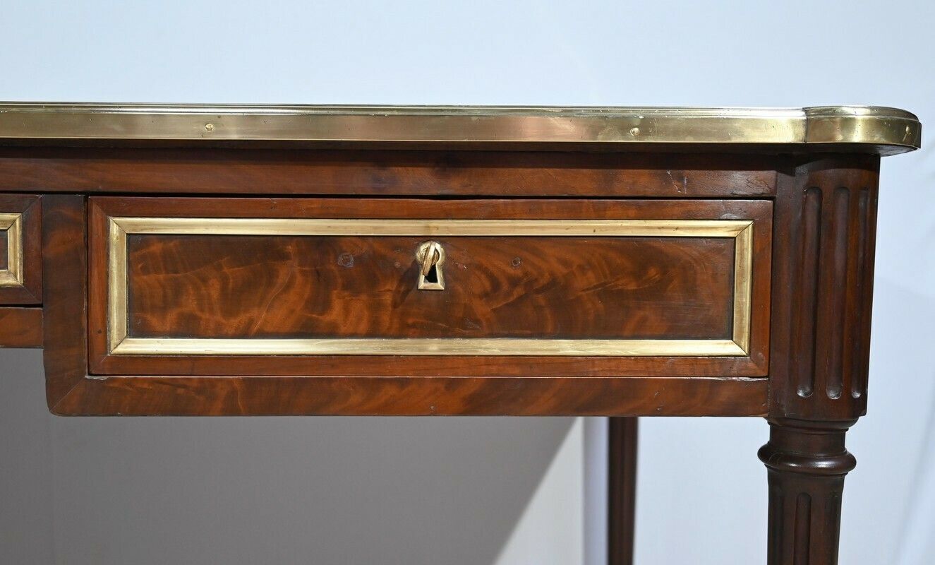 5337.46 Mahogany Bureau Plat, Louis XVI Style   1st Part Of The 19th Century photo